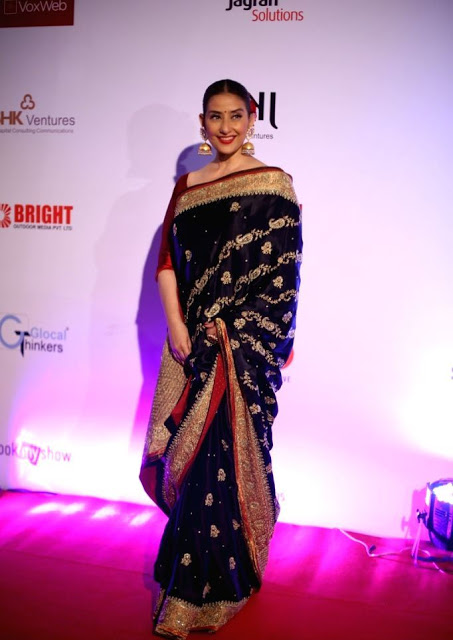 Actress Manisha Koirala Stills In Traditional Black Saree 11